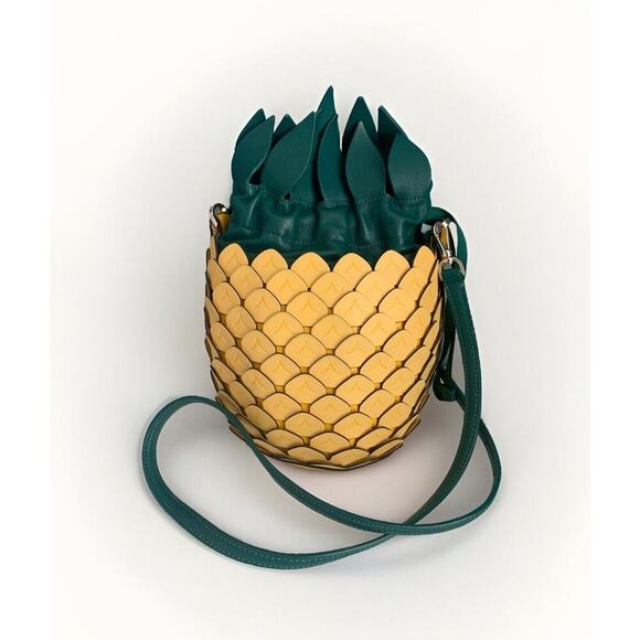 kate spade new york Handbags - Kate Spade New York Pineapple Crossbody Yellow Green Leather Purse Novelty